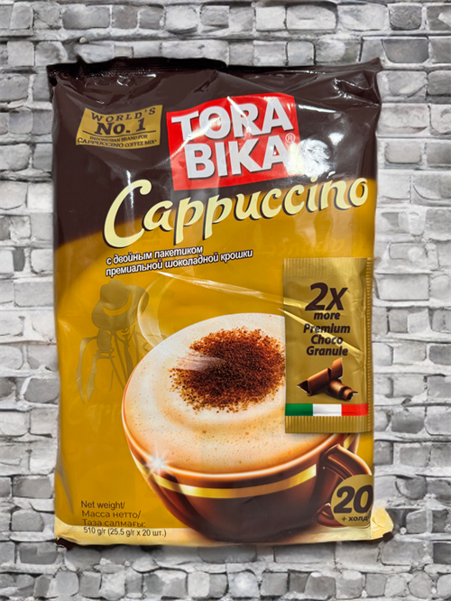 Кофе Torabika Capuccino 510 грамм (20 пакетиков) со вкусом капучино с двойным пакетиком премиальной шоколадной крошки 5360 - фото 16806