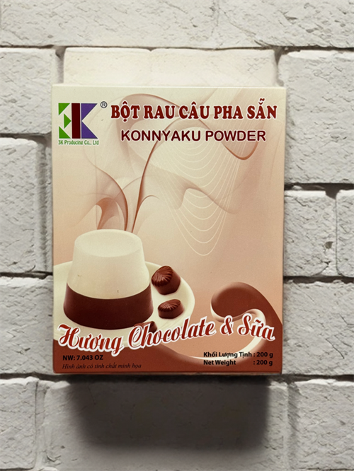 Желейный набор для создания желе со вкусом шоколада BỘT RAU CÂU PHA SẴN KONNYAKU POWDER 200 гр 5532 - фото 17360