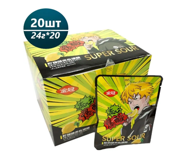 Конфеты супер кислые с со вкусом лимона 24 г * 20 шт 6460